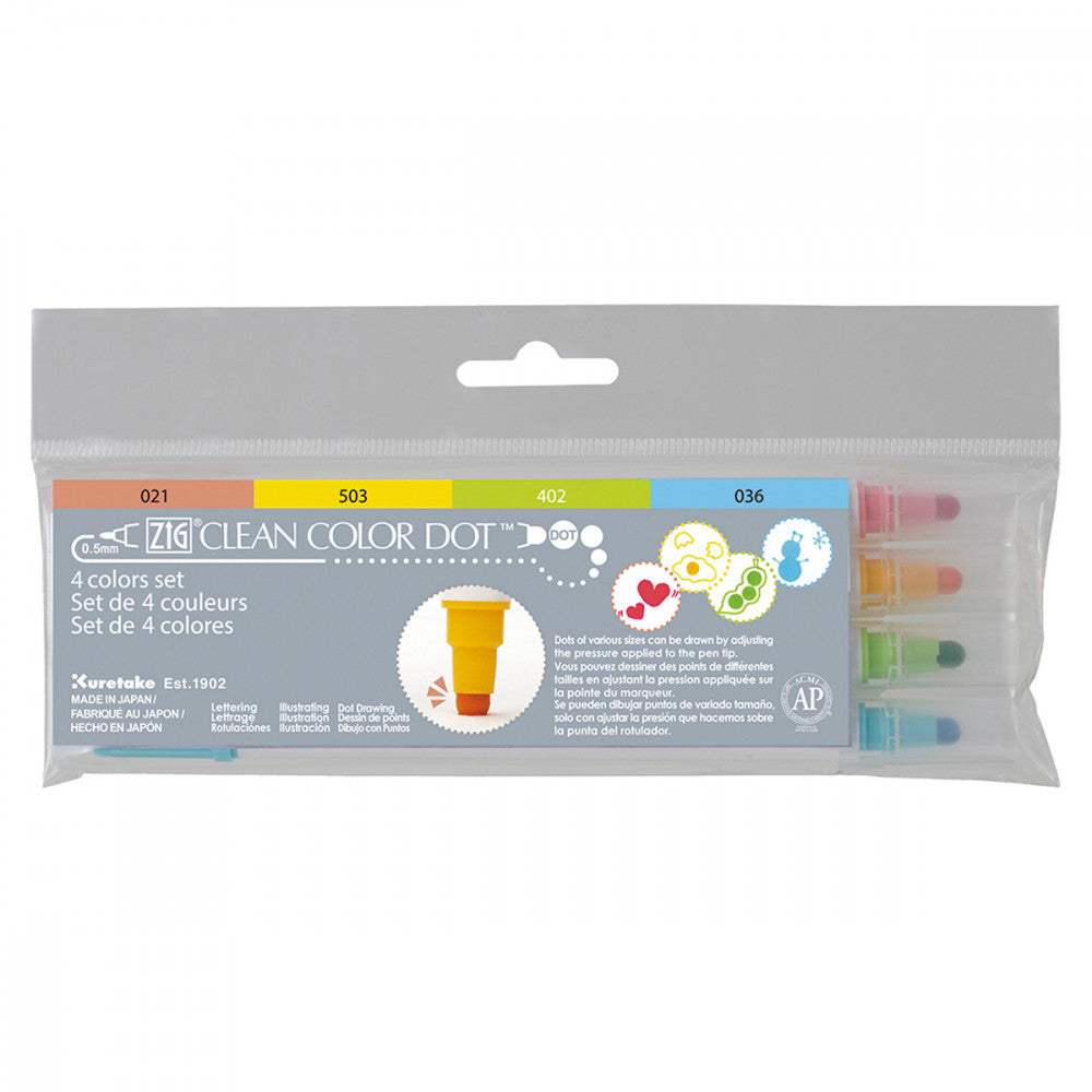 Estojo Zig Dot Color Kuretake 04 Cores